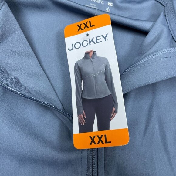 Jockey Tulip Hem Yoga Jacket XXL Fog Grey Polyester Blend Womens NWT 6505 - Picture 5 of 9